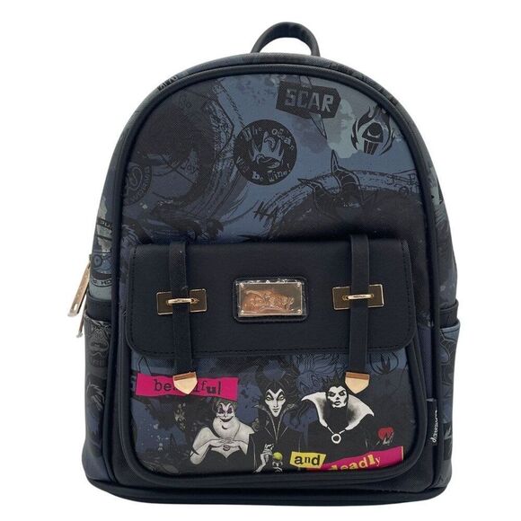 Wondapop Backpack Ursula Disney Villains Black Maleficent Evil Queen Travel - Picture 1 of 12